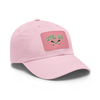 River Rat Leather Patch Dad Hat — Vintage Canoe Oars Cap