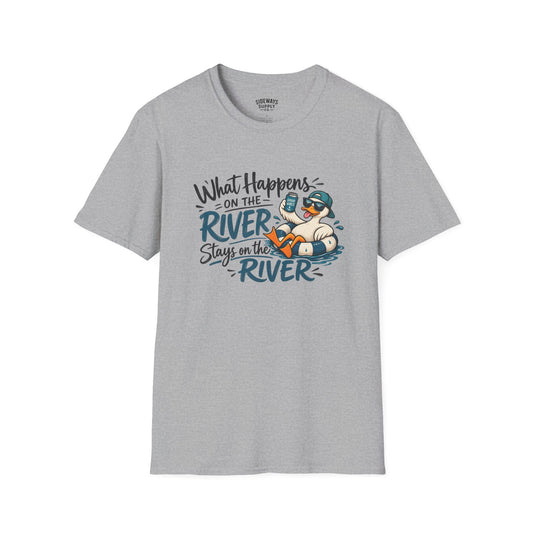 River Tubing T-Shirt - "What Happens on the River Stays on the River" Relaxed Float Life Tee