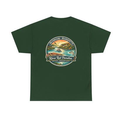 River Rat Paradise T-Shirt — Vintage River Fishing Graphic Tee Design on the back
