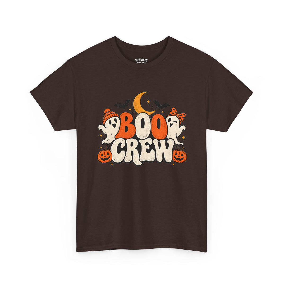 Boo Crew Halloween T-Shirt — Cute Ghosts, Pumpkins & Moon Graphic